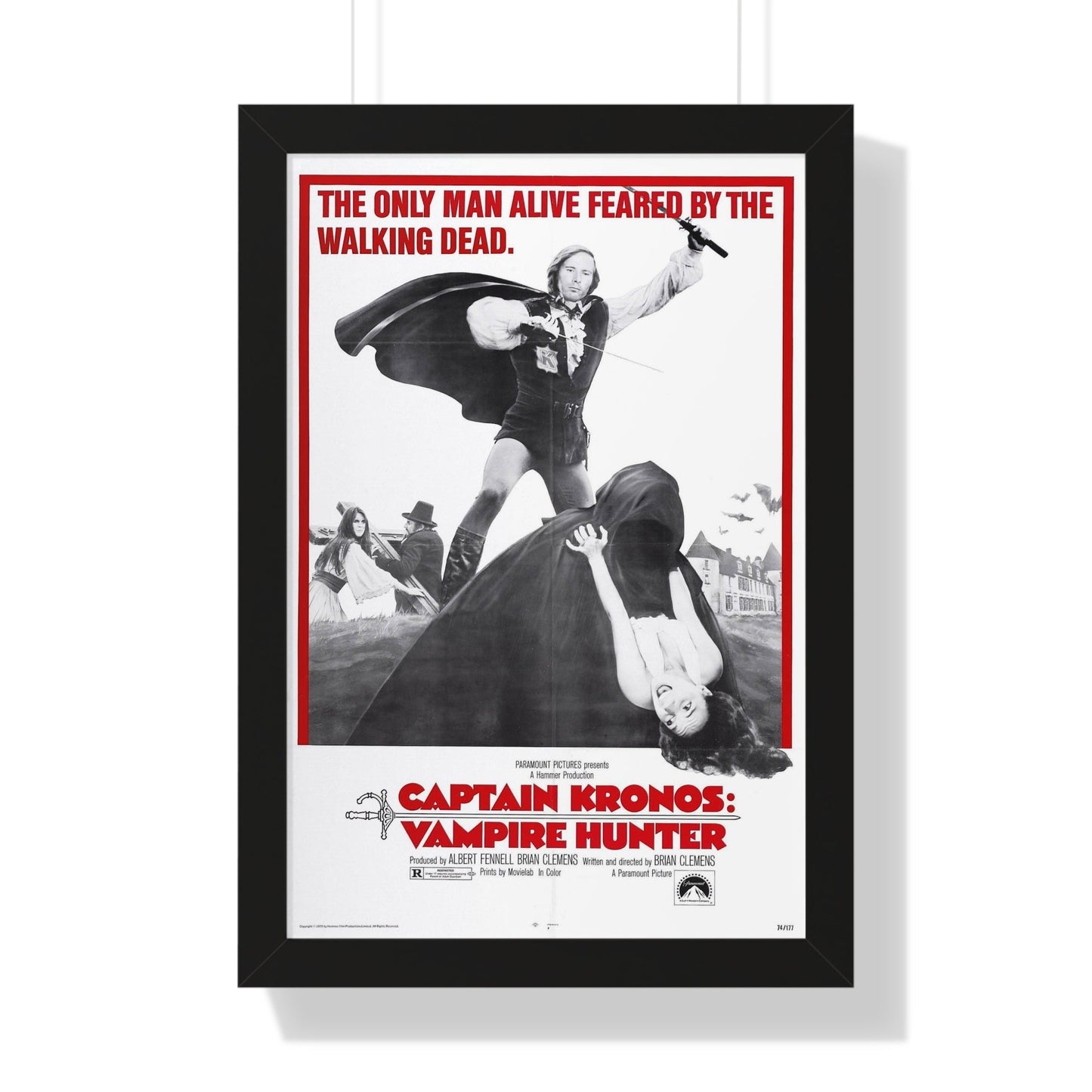 CAPTAIN KRONOS VAMPIRE HUNTER 1974 - Framed Movie Poster-16″ x 24″-The Sticker Space