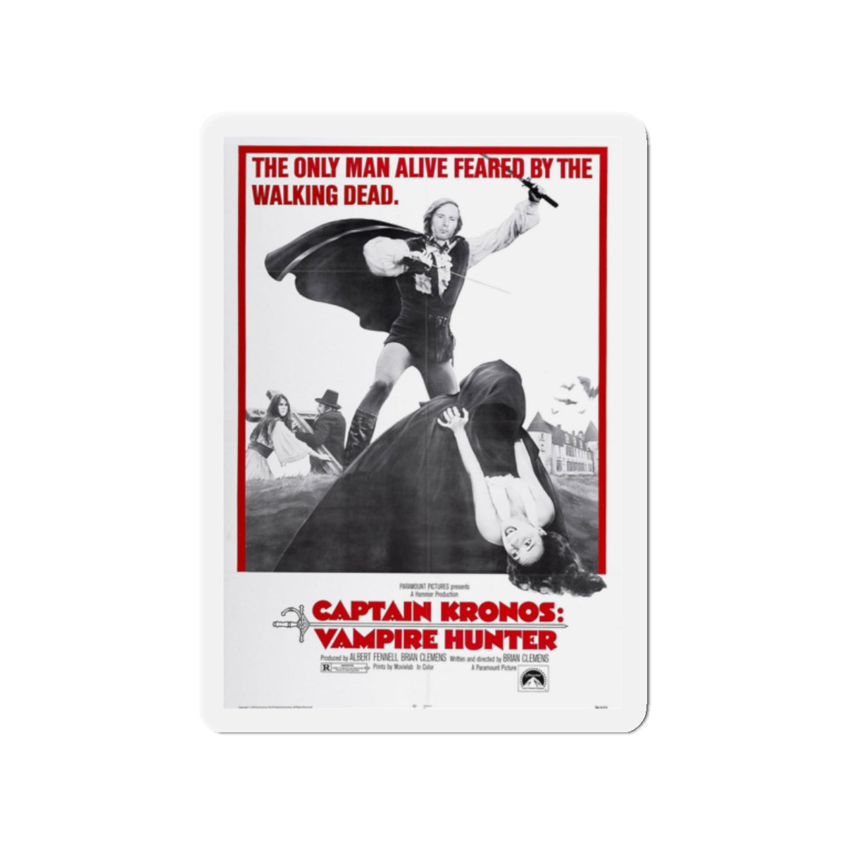 CAPTAIN KRONOS VAMPIRE HUNTER 1974 Movie Poster - Die-Cut Magnet-2" x 2"-The Sticker Space