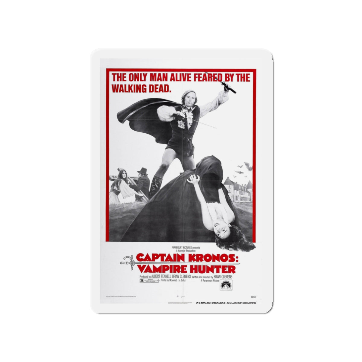 CAPTAIN KRONOS VAMPIRE HUNTER 1974 Movie Poster - Die-Cut Magnet-3" x 3"-The Sticker Space