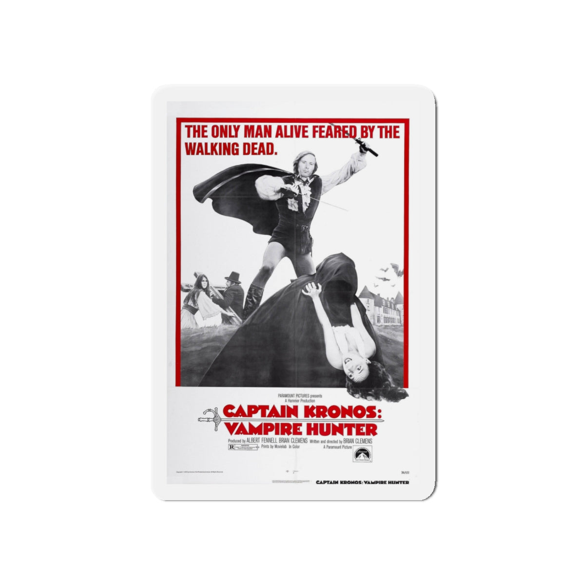 CAPTAIN KRONOS VAMPIRE HUNTER 1974 Movie Poster - Die-Cut Magnet-5" x 5"-The Sticker Space