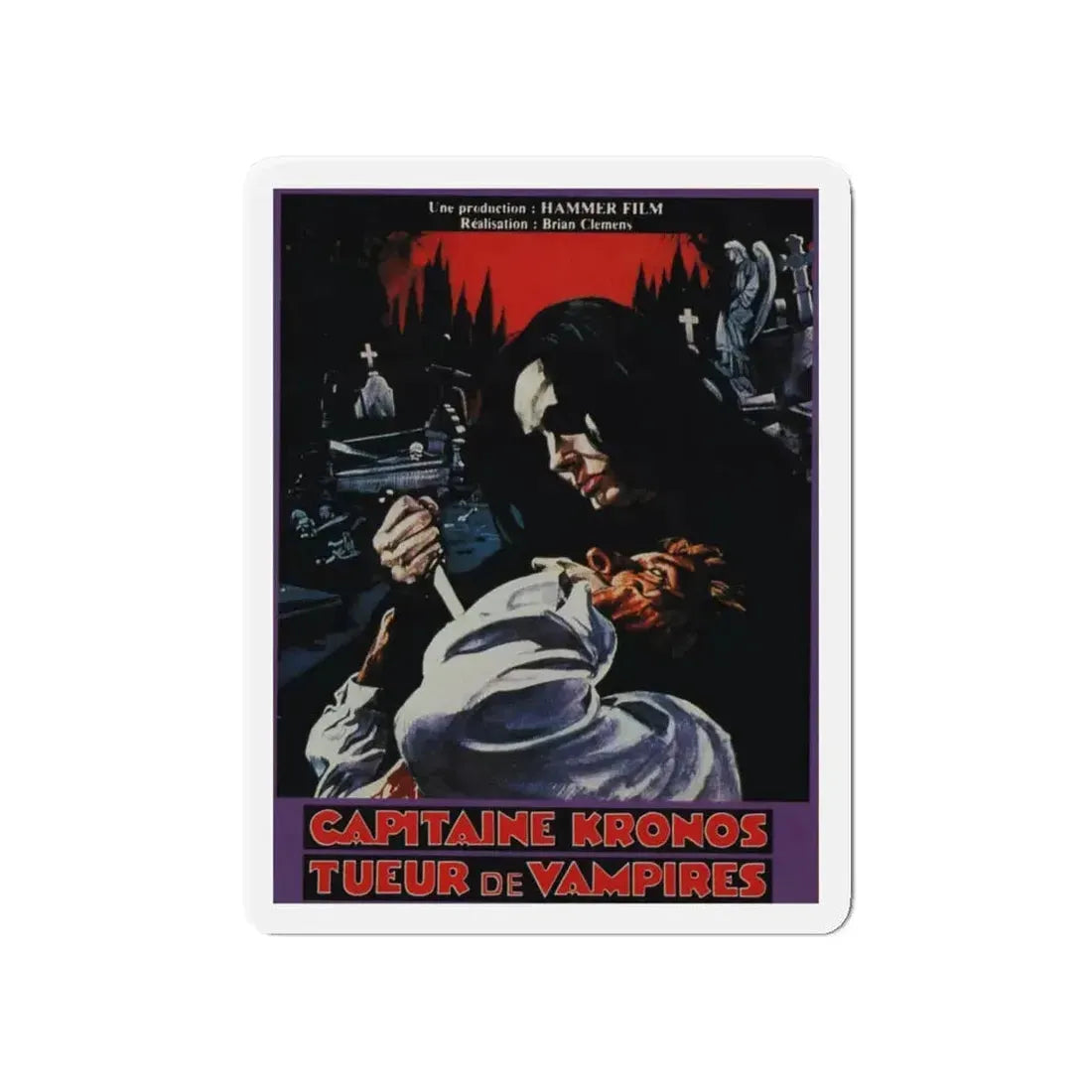 CAPTAIN KRONOS VAMPIRE HUNTER (FRENCH) 1974 Movie Poster - Refrigerator Magnet 5 Inch - The Sticker Space