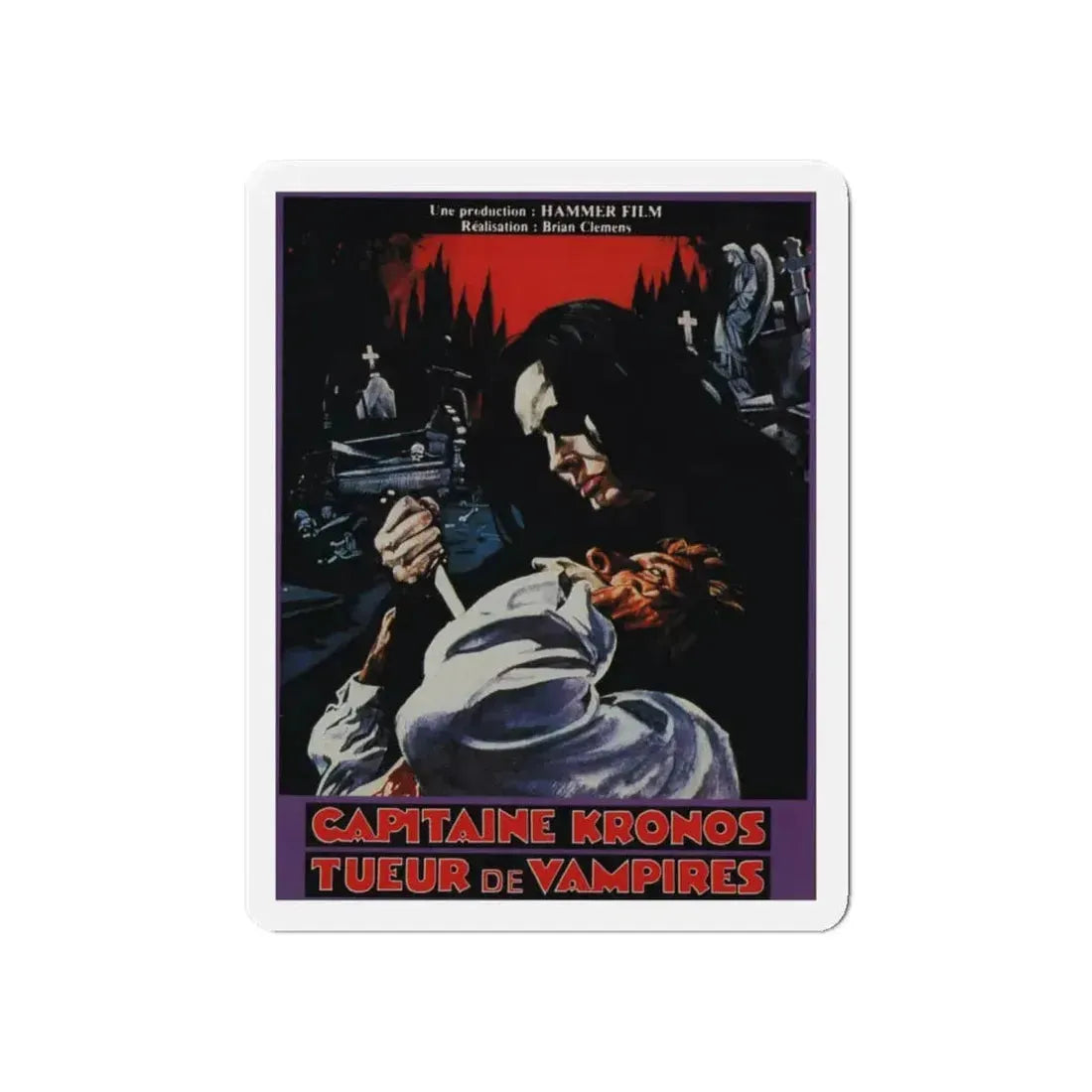 CAPTAIN KRONOS VAMPIRE HUNTER (FRENCH) 1974 Movie Poster - Refrigerator Magnet 6 Inch - The Sticker Space