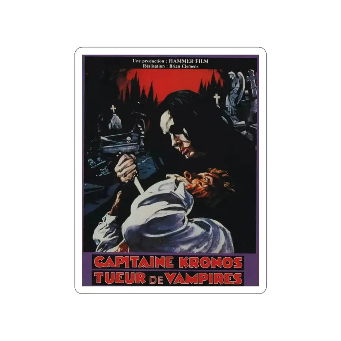 CAPTAIN KRONOS VAMPIRE HUNTER (FRENCH) 1974 Movie Poster STICKER Vinyl Die-Cut Decal 6 Inch - The Sticker Space