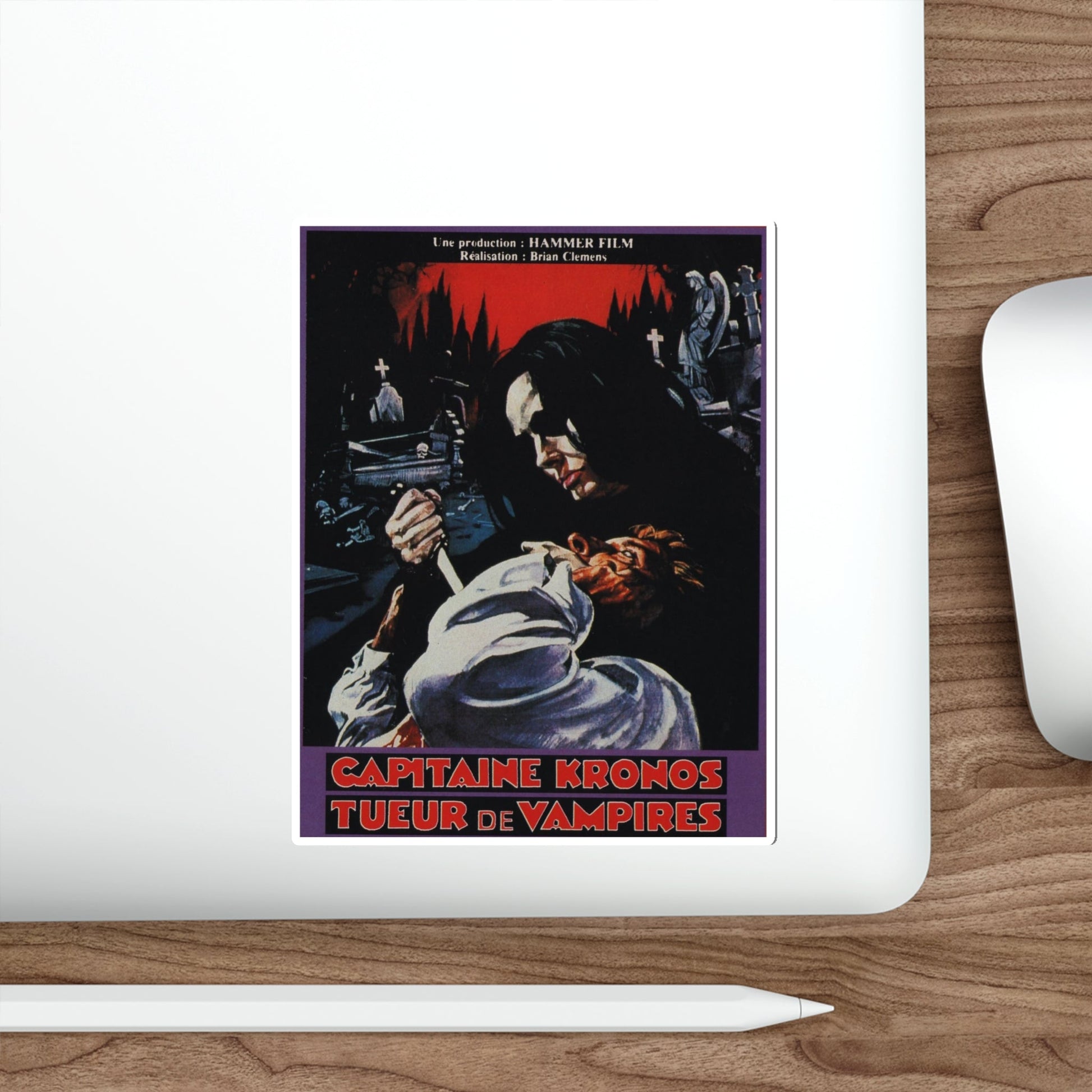 CAPTAIN KRONOS VAMPIRE HUNTER (FRENCH) 1974 Movie Poster STICKER Vinyl Die-Cut Decal-The Sticker Space