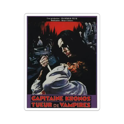 CAPTAIN KRONOS VAMPIRE HUNTER (FRENCH) 1974 Movie Poster - STICKER Vinyl Kiss-Cut Decal 2 Inch White - The Sticker Space