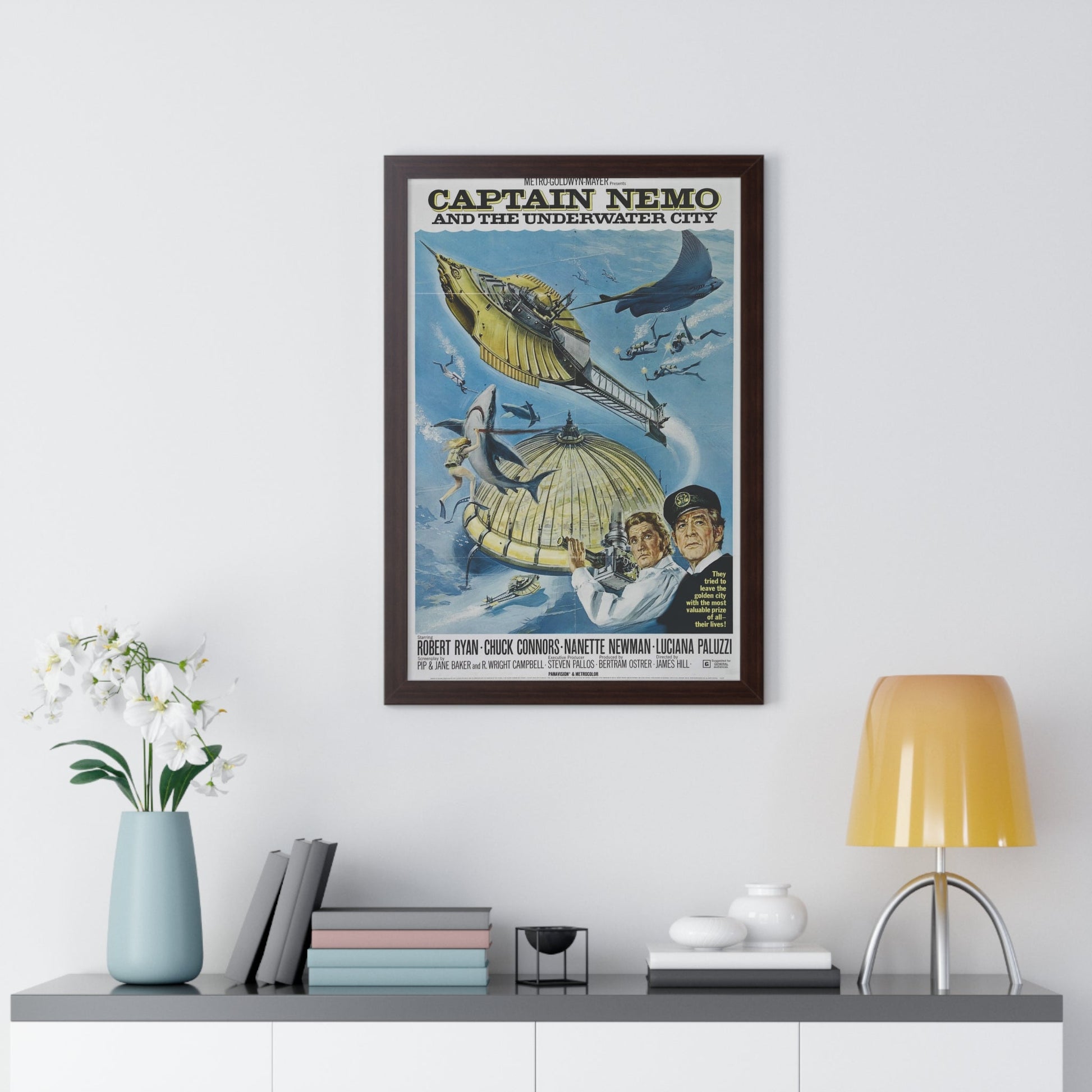 CAPTAIN NEMO AND THE UNDERWATER CITY 1969 - Framed Movie Poster-The Sticker Space