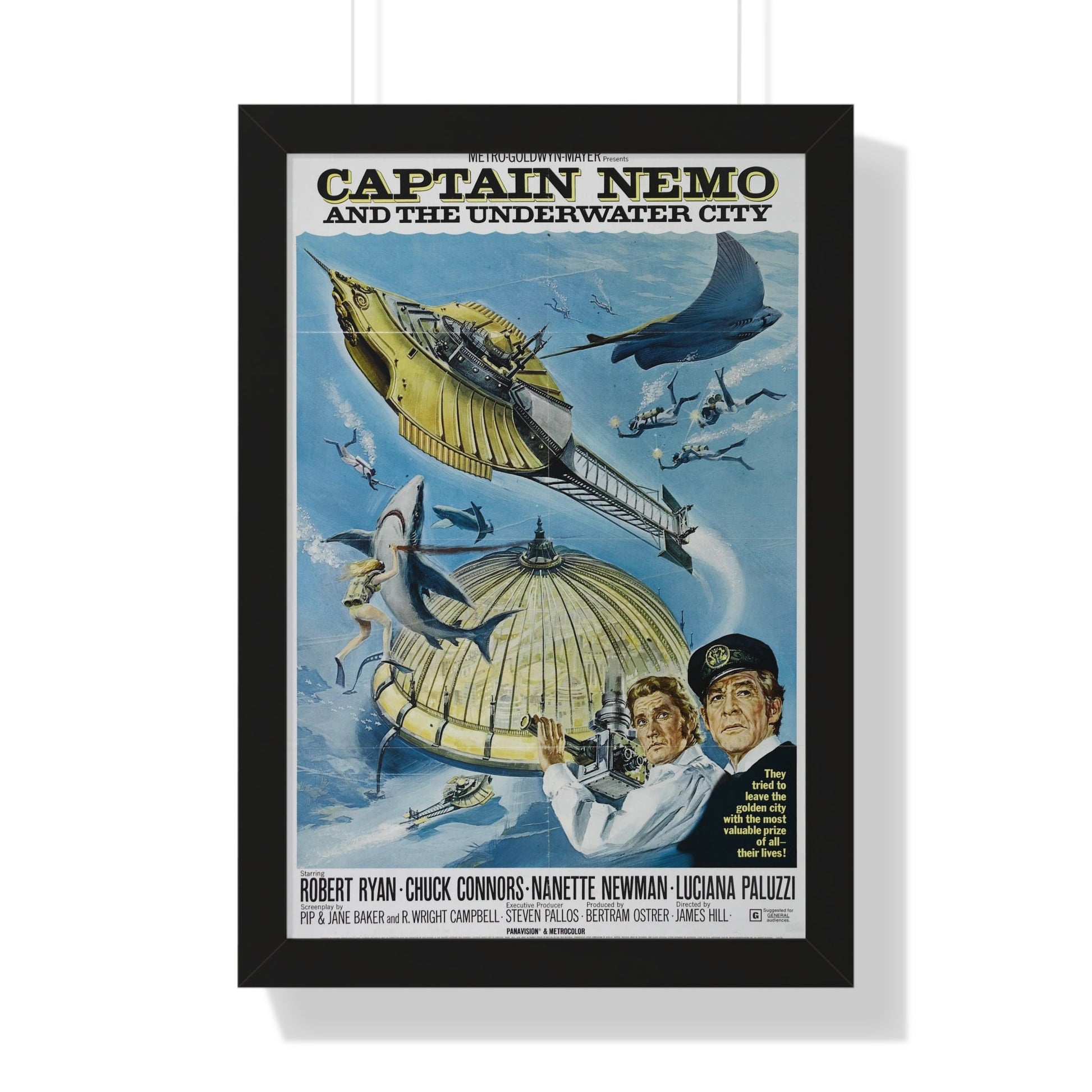 CAPTAIN NEMO AND THE UNDERWATER CITY 1969 - Framed Movie Poster-16″ x 24″-The Sticker Space