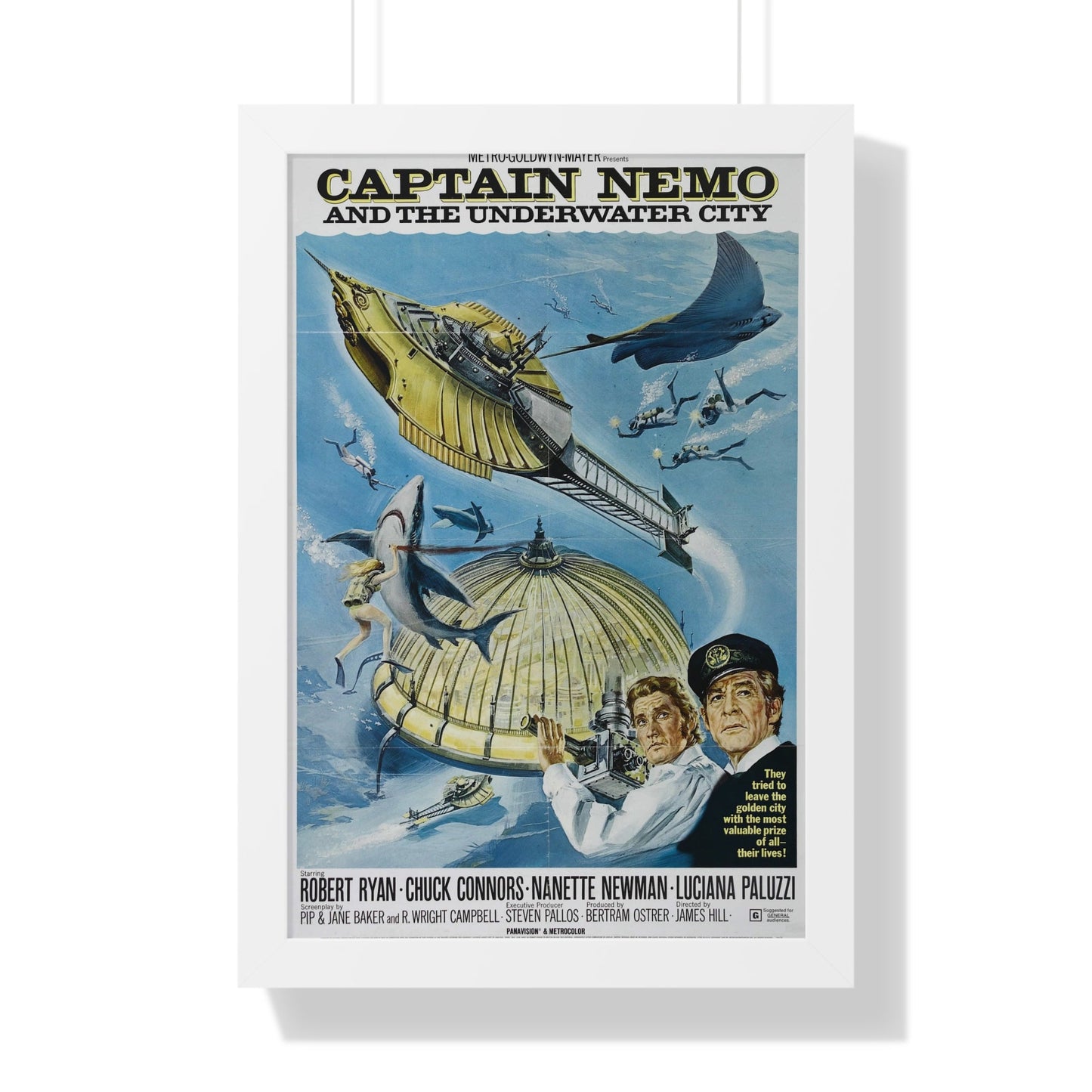 CAPTAIN NEMO AND THE UNDERWATER CITY 1969 - Framed Movie Poster-16″ x 24″-The Sticker Space