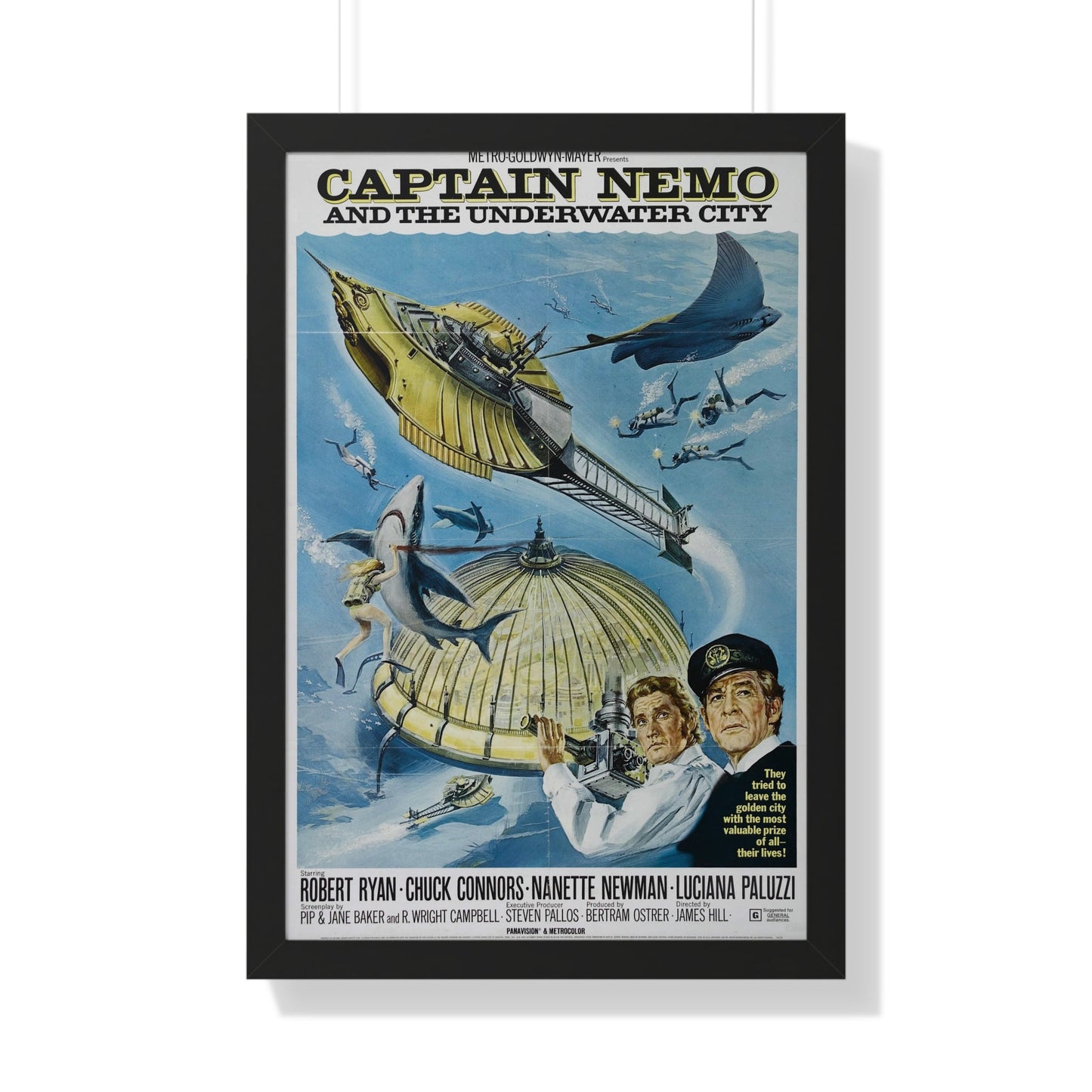 CAPTAIN NEMO AND THE UNDERWATER CITY 1969 - Framed Movie Poster-20" x 30"-The Sticker Space