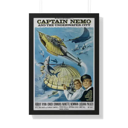 CAPTAIN NEMO AND THE UNDERWATER CITY 1969 - Framed Movie Poster 20" x 30" Black - The Sticker Space