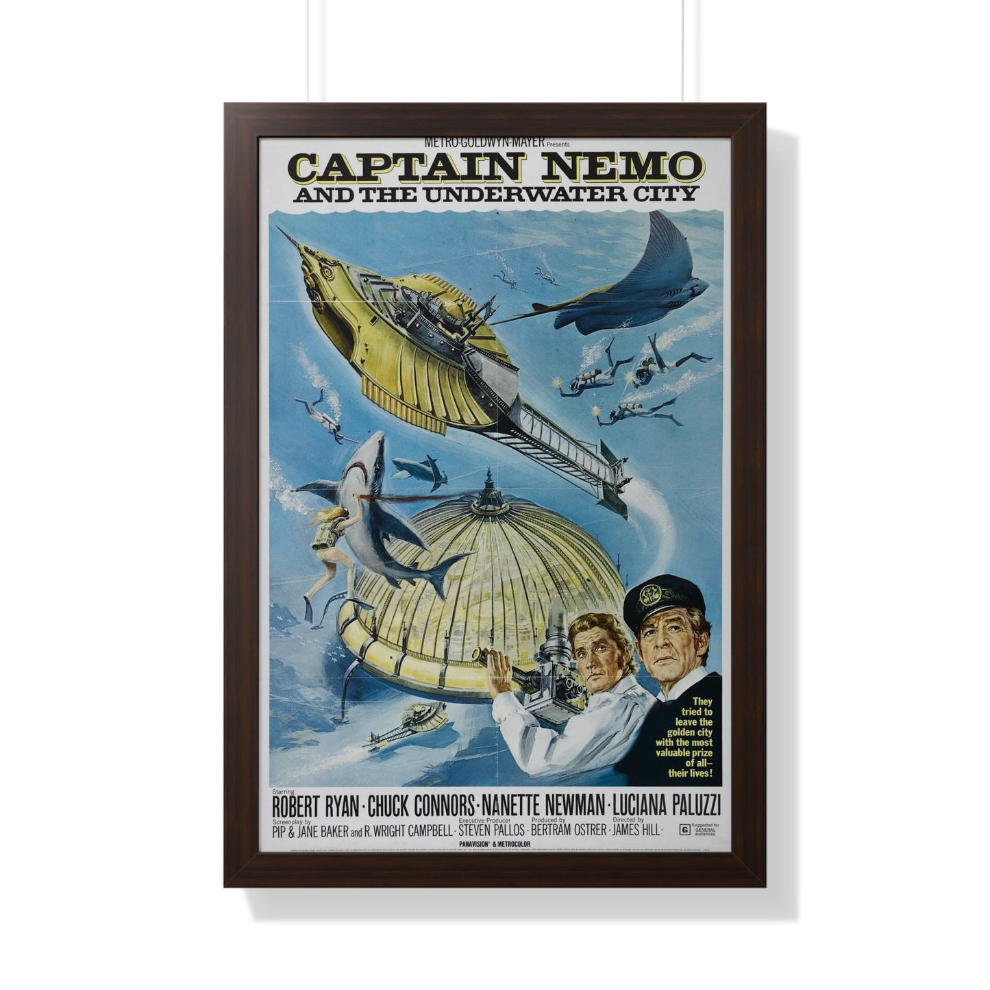 CAPTAIN NEMO AND THE UNDERWATER CITY 1969 - Framed Movie Poster-20" x 30"-The Sticker Space