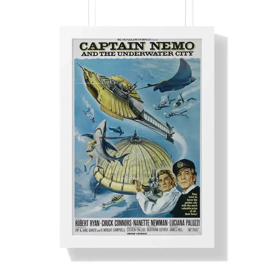 CAPTAIN NEMO AND THE UNDERWATER CITY 1969 - Framed Movie Poster - The Sticker Space
