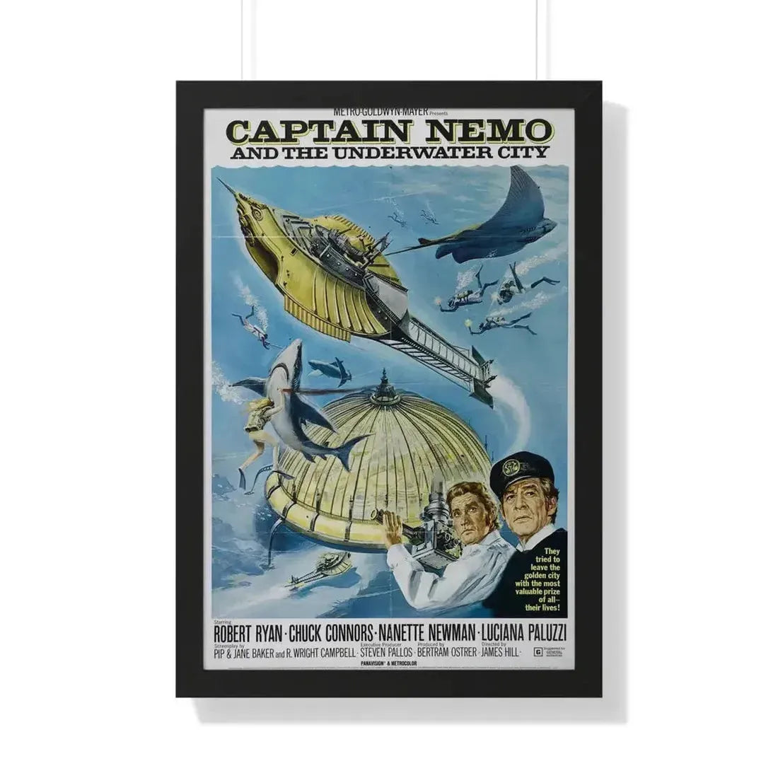 CAPTAIN NEMO AND THE UNDERWATER CITY 1969 - Framed Movie Poster - The Sticker Space