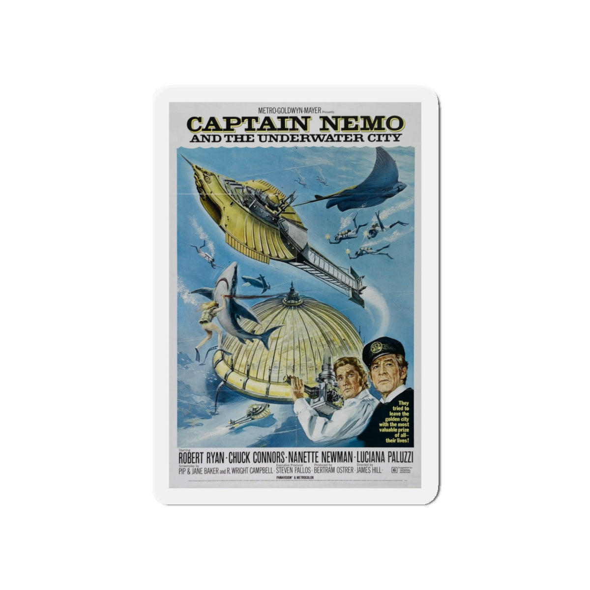 CAPTAIN NEMO AND THE UNDERWATER CITY 1969 Movie Poster - Die-Cut Magnet-5" x 5"-The Sticker Space