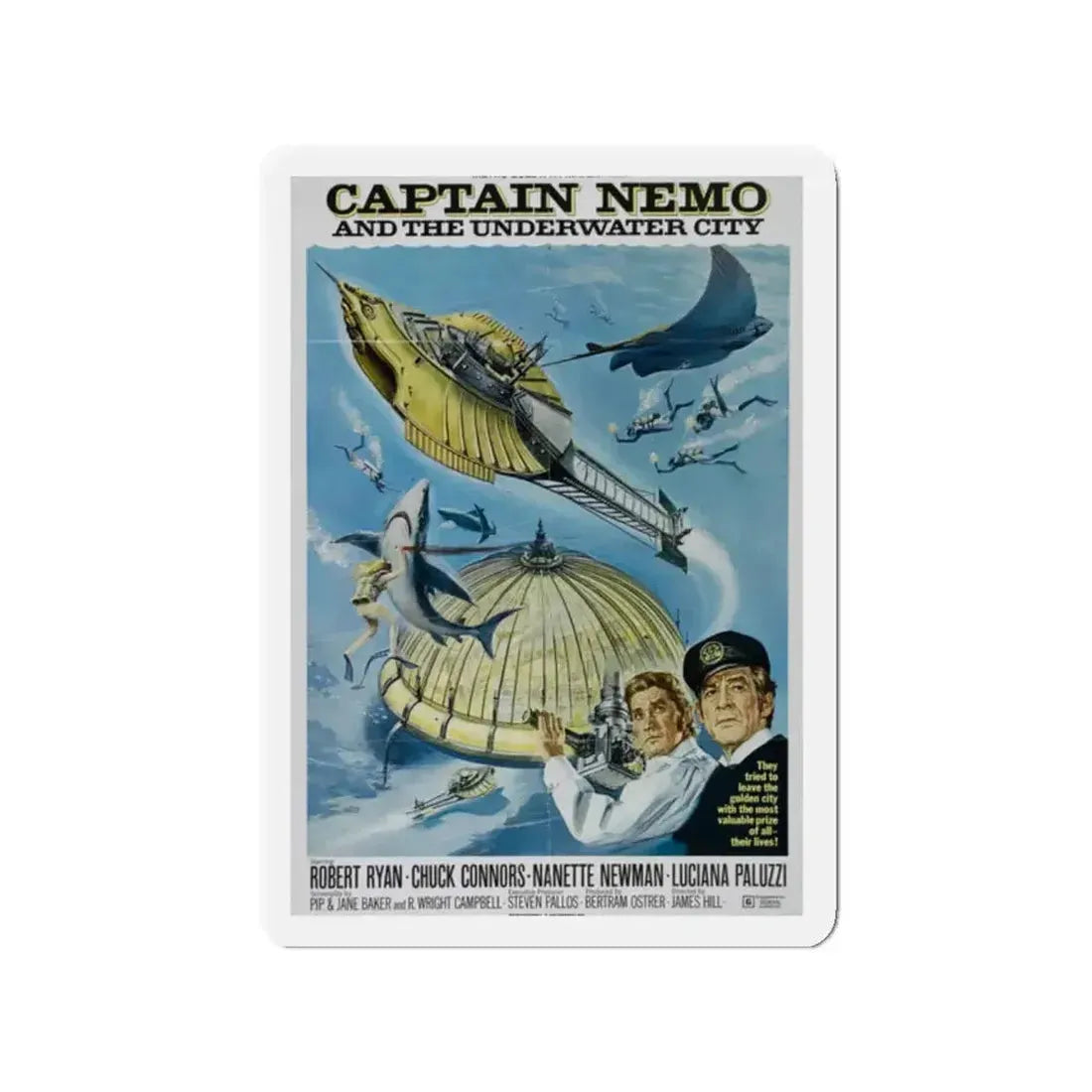 CAPTAIN NEMO AND THE UNDERWATER CITY 1969 Movie Poster - Refrigerator Magnet - The Sticker Space