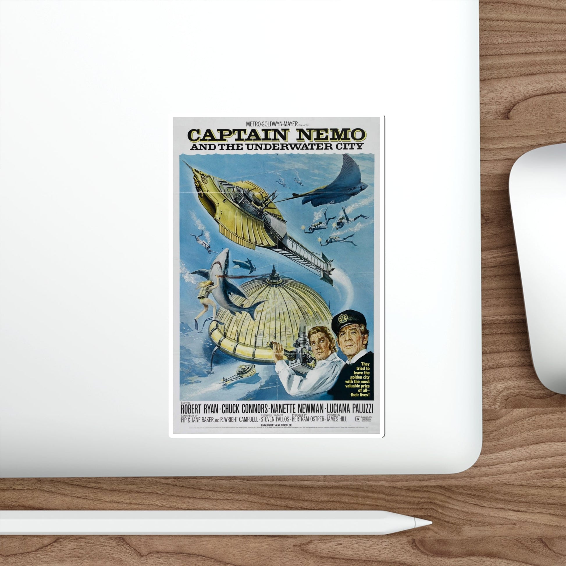 CAPTAIN NEMO AND THE UNDERWATER CITY 1969 Movie Poster STICKER Vinyl Die-Cut Decal-The Sticker Space