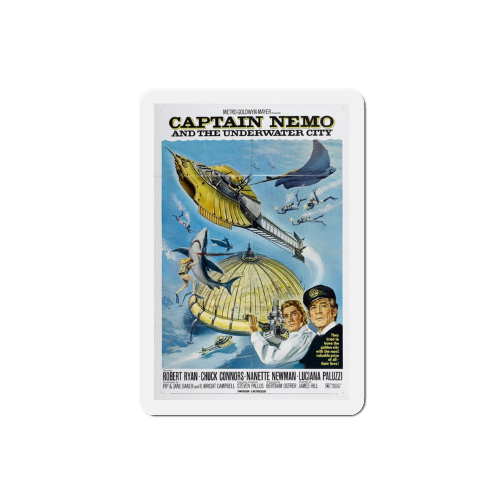 Captain Nemo and the Underwater City 1970 Movie Poster Die-Cut Magnet-2 Inch-The Sticker Space