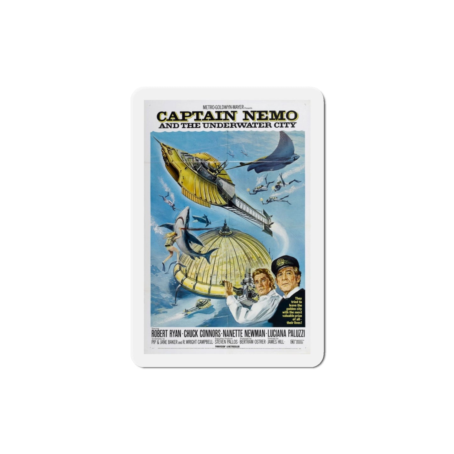 Captain Nemo and the Underwater City 1970 Movie Poster Die-Cut Magnet-3 Inch-The Sticker Space