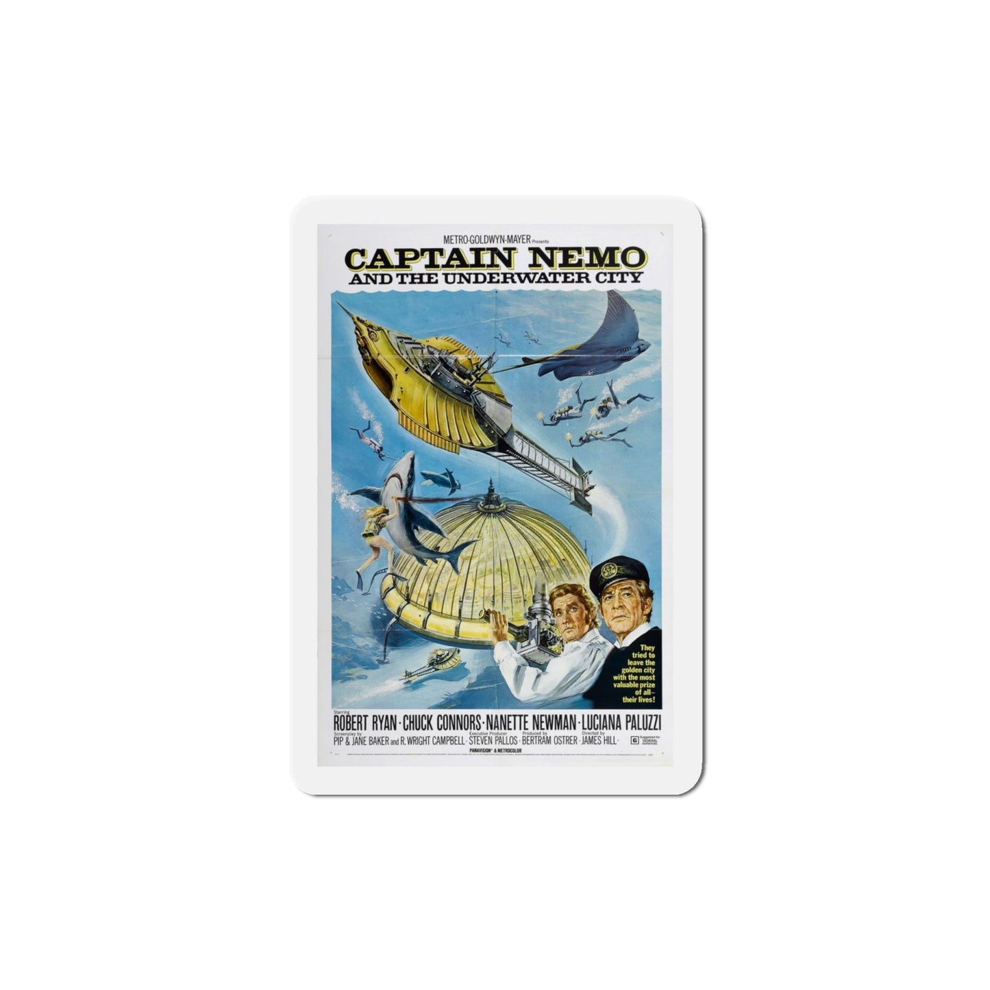 Captain Nemo and the Underwater City 1970 Movie Poster Die-Cut Magnet-4 Inch-The Sticker Space