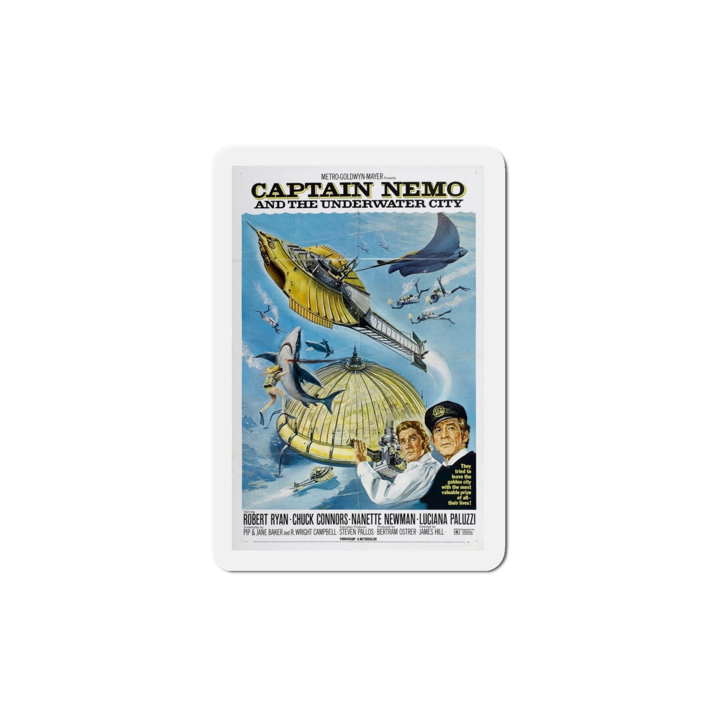 Captain Nemo and the Underwater City 1970 Movie Poster Die-Cut Magnet-5 Inch-The Sticker Space