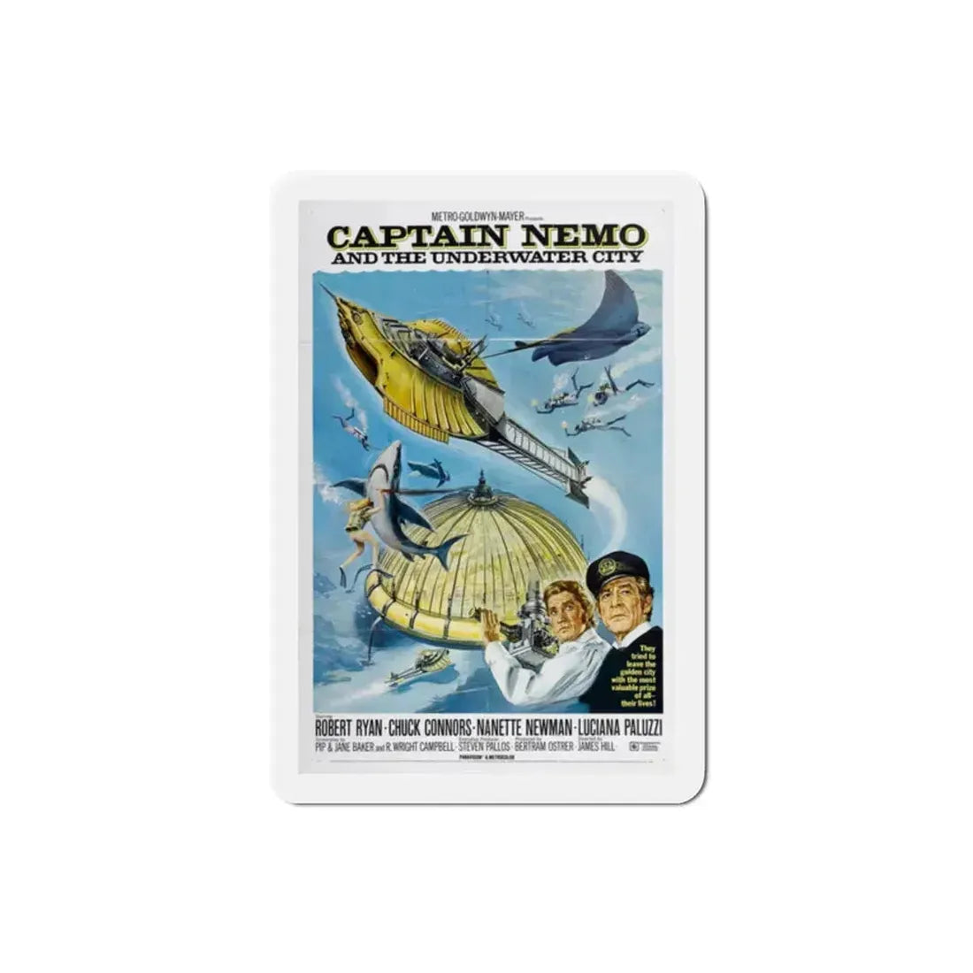 Captain Nemo and the Underwater City 1970 Movie Poster Refrigerator Magnet 2 Inch - The Sticker Space