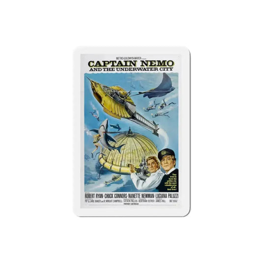 Captain Nemo and the Underwater City 1970 Movie Poster Refrigerator Magnet 2 Inch - The Sticker Space