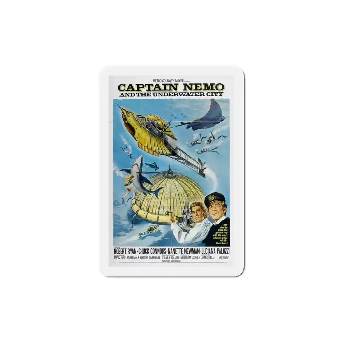 Captain Nemo and the Underwater City 1970 Movie Poster Refrigerator Magnet 3 Inch - The Sticker Space