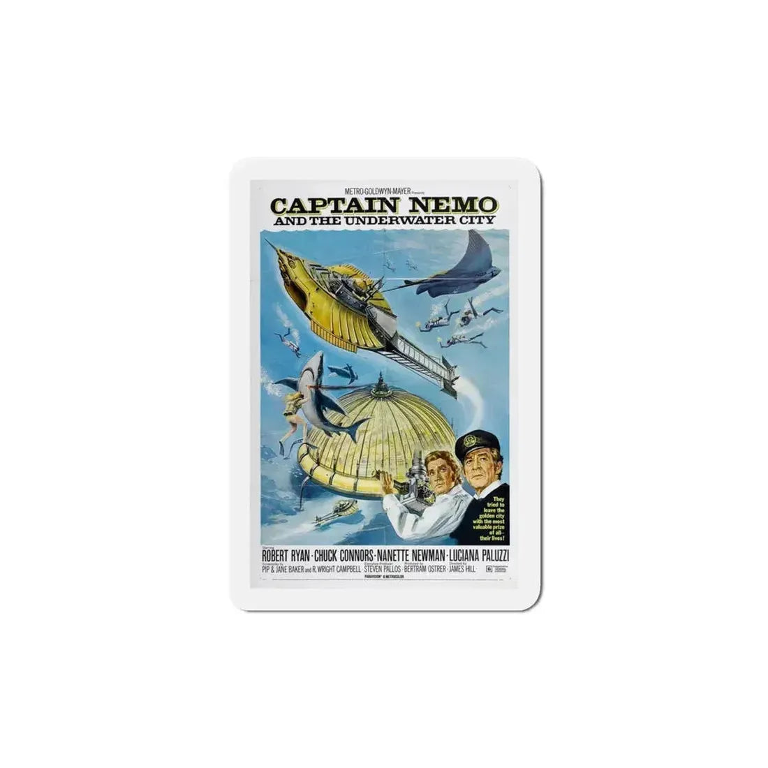 Captain Nemo and the Underwater City 1970 Movie Poster Refrigerator Magnet 6 Inch - The Sticker Space