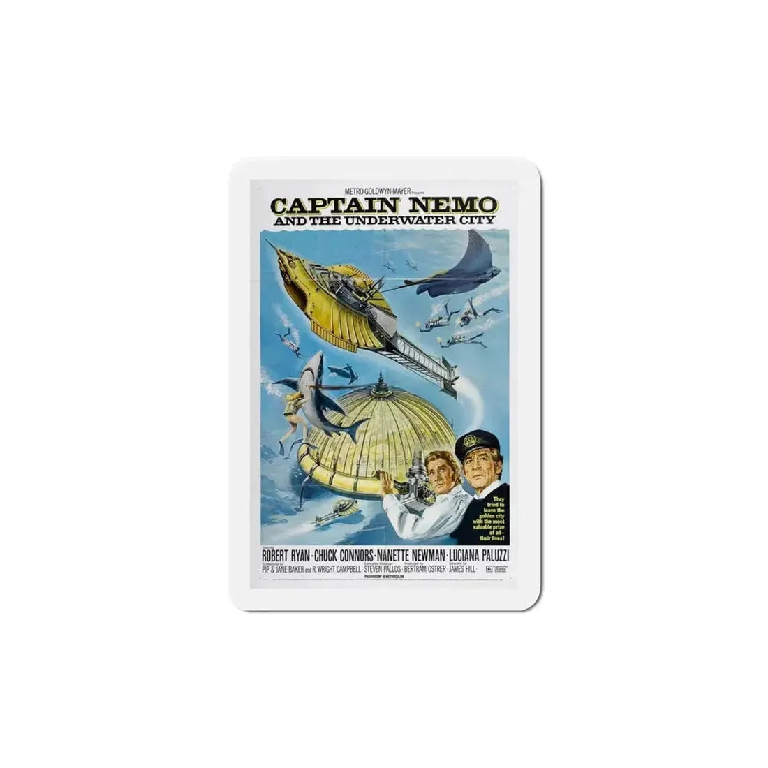 Captain Nemo and the Underwater City 1970 Movie Poster Refrigerator Magnet - The Sticker Space