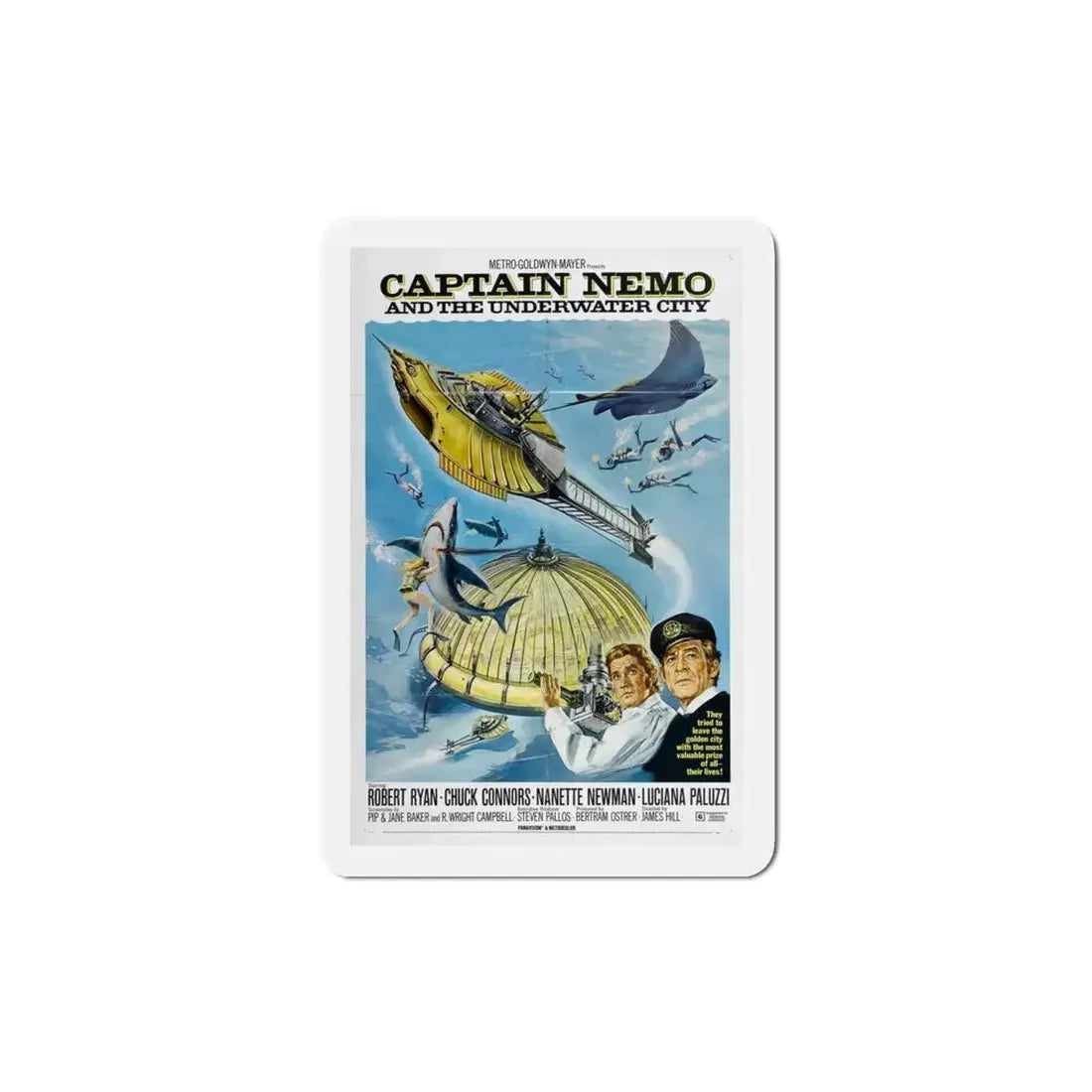 Captain Nemo and the Underwater City 1970 Movie Poster Refrigerator Magnet - The Sticker Space