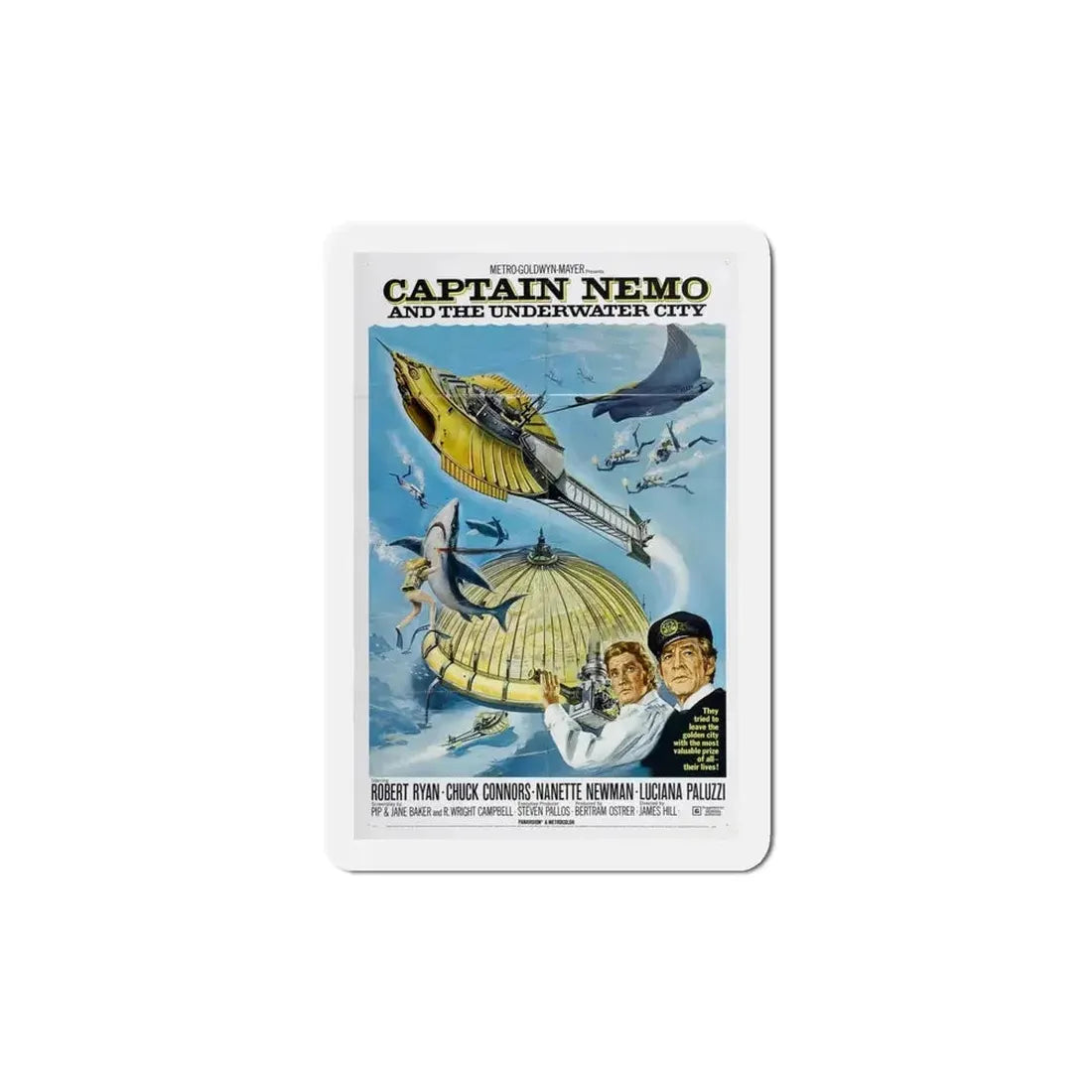 Captain Nemo and the Underwater City 1970 Movie Poster Refrigerator Magnet - The Sticker Space
