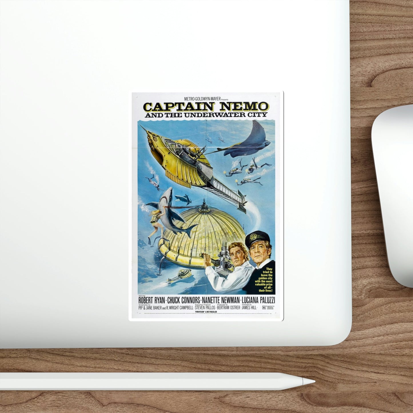 Captain Nemo and the Underwater City 1970 Movie Poster STICKER Vinyl Die-Cut Decal-The Sticker Space