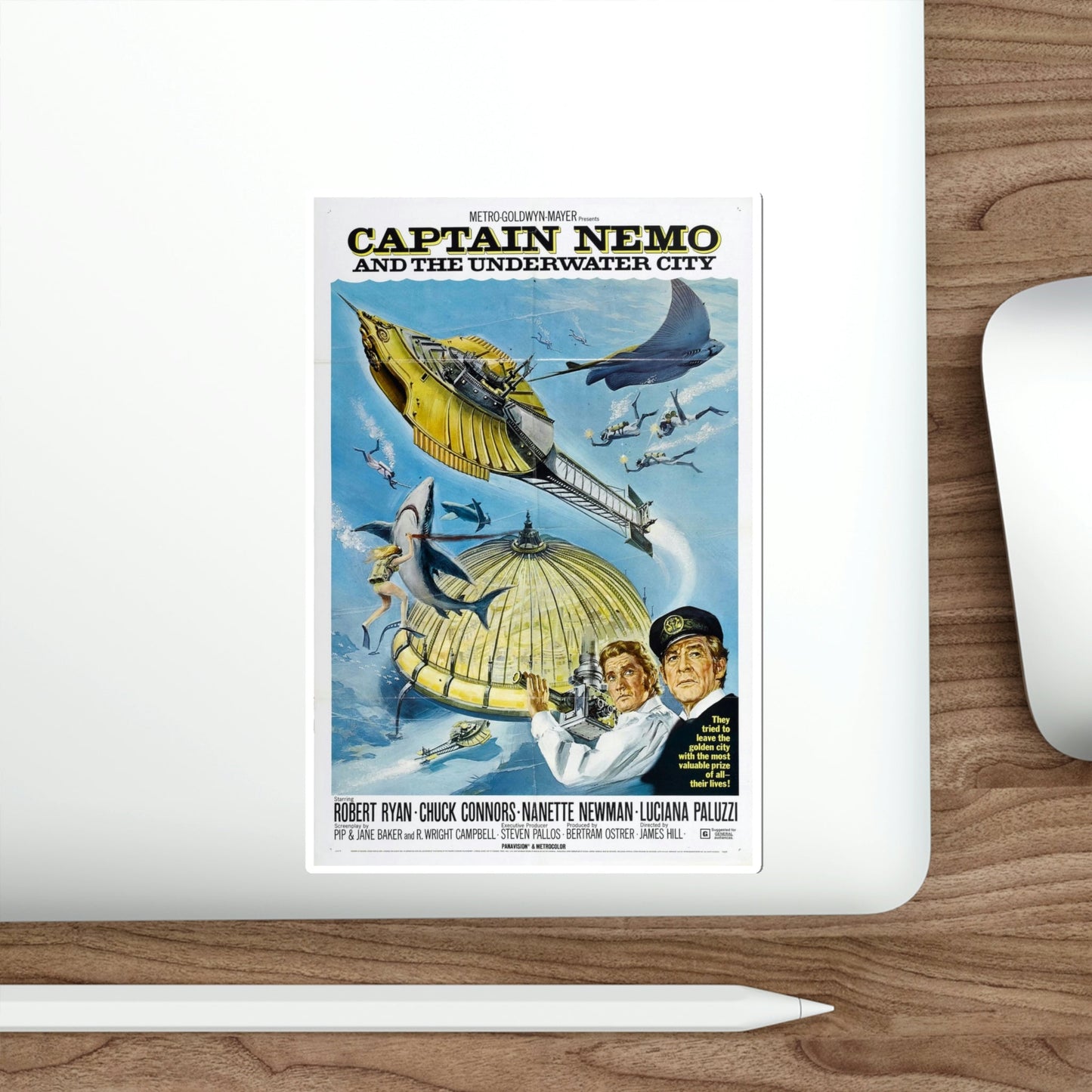 Captain Nemo and the Underwater City 1970 Movie Poster STICKER Vinyl Die-Cut Decal-The Sticker Space