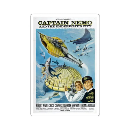 Captain Nemo and the Underwater City 1970 Movie Poster STICKER Vinyl Die-Cut Decal 3 Inch - The Sticker Space