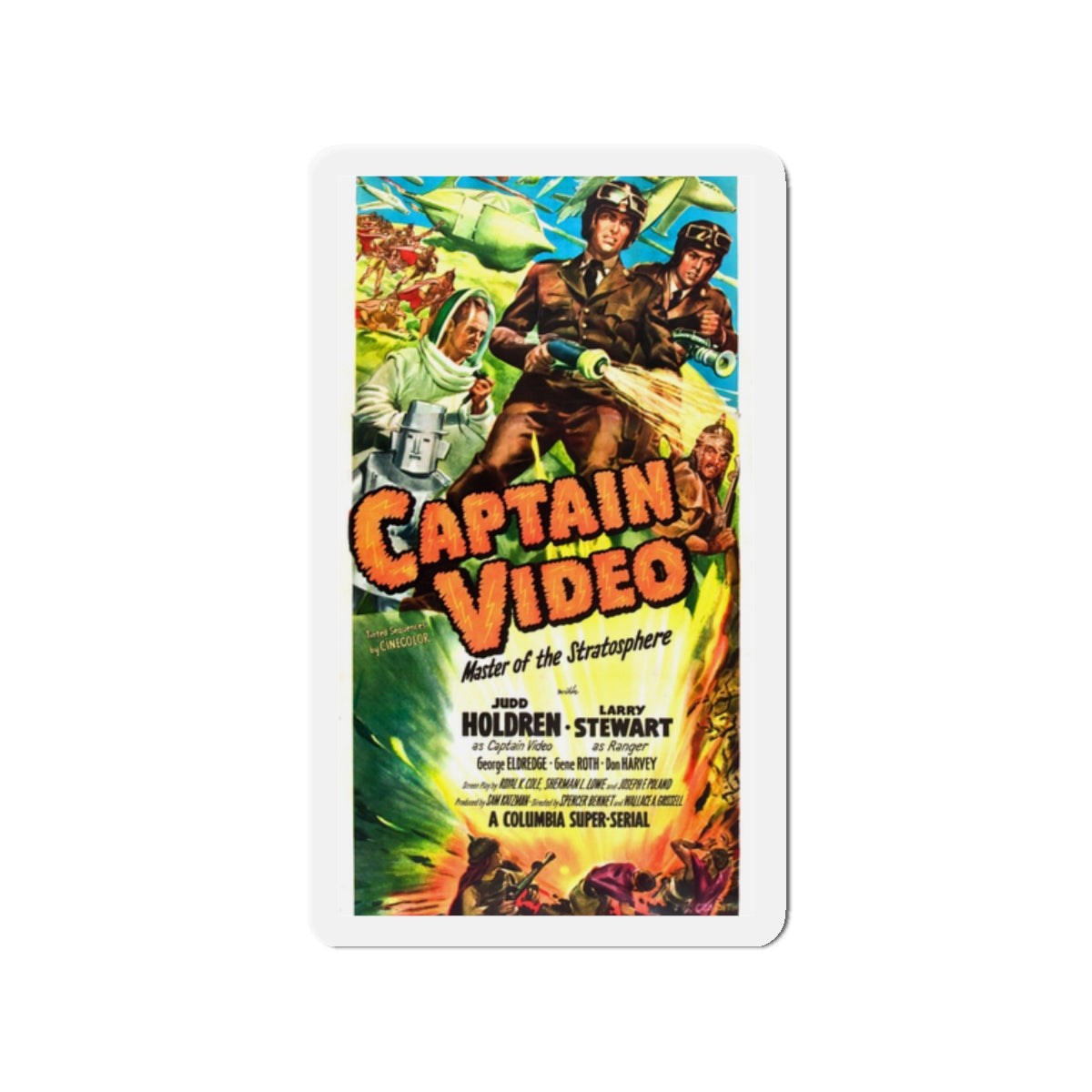 CAPTAIN VIDEO (Master of the Stratosphere) 1951 Movie Poster - Die-Cut Magnet-2" x 2"-The Sticker Space