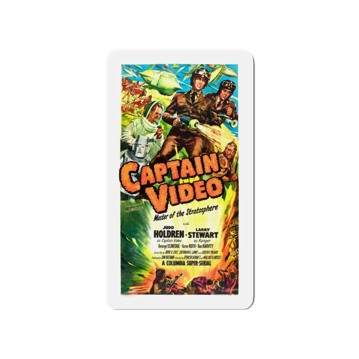 CAPTAIN VIDEO (Master of the Stratosphere) 1951 Movie Poster - Die-Cut Magnet-4" x 4"-The Sticker Space