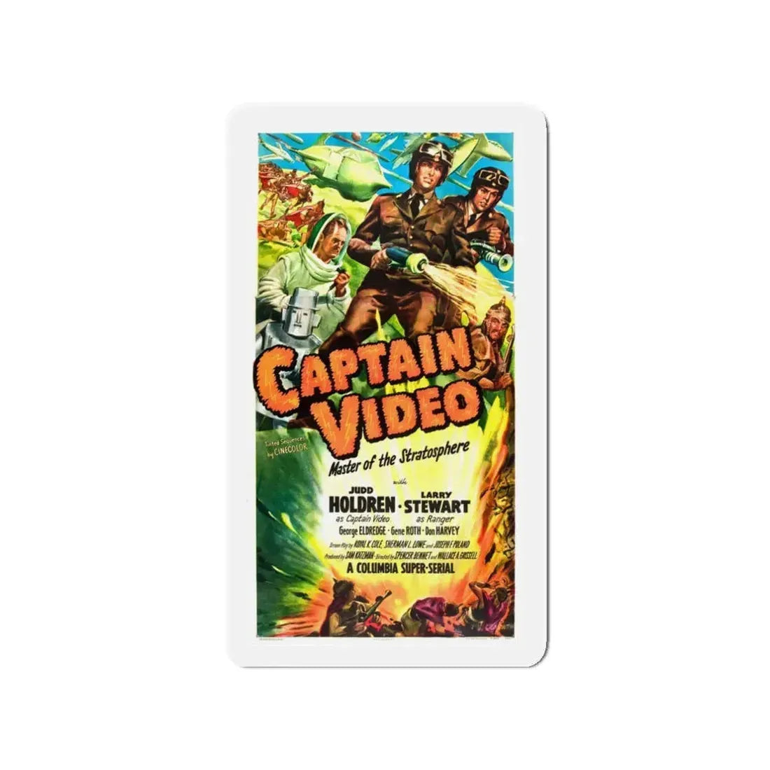 CAPTAIN VIDEO (Master of the Stratosphere) 1951 Movie Poster - Refrigerator Magnet 3 Inch - The Sticker Space