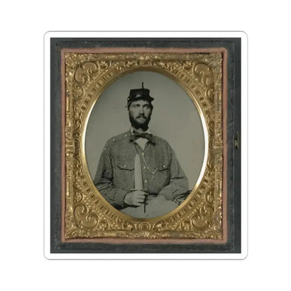Captain William H. Powell of Co. A, 33Rd Virginia Infantry Regiment in Uniform With Bowie Knife (U.S. Civil War) STICKER Vinyl Kiss-Cut Decal 2 Inch White - The Sticker Space