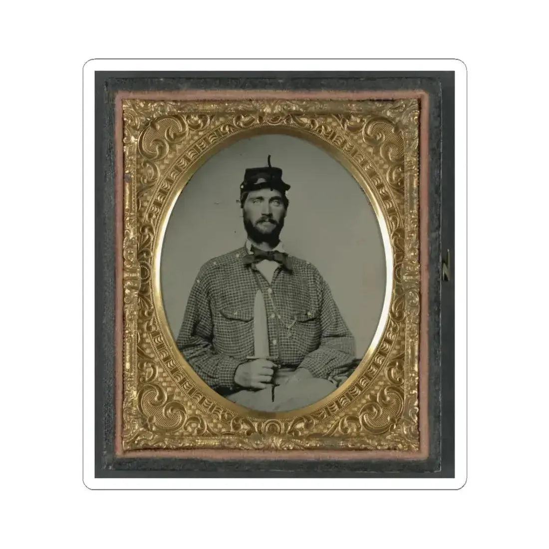 Captain William H. Powell of Co. A, 33Rd Virginia Infantry Regiment in Uniform With Bowie Knife (U.S. Civil War) STICKER Vinyl Kiss-Cut Decal 3 Inch White - The Sticker Space