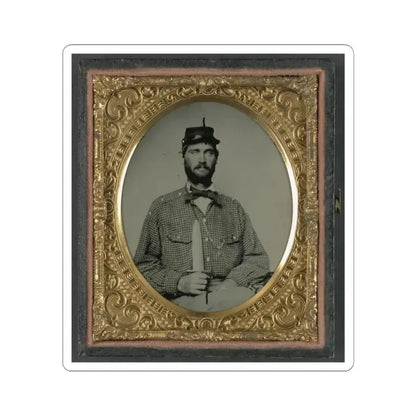 Captain William H. Powell of Co. A, 33Rd Virginia Infantry Regiment in Uniform With Bowie Knife (U.S. Civil War) STICKER Vinyl Kiss-Cut Decal 4 Inch White - The Sticker Space