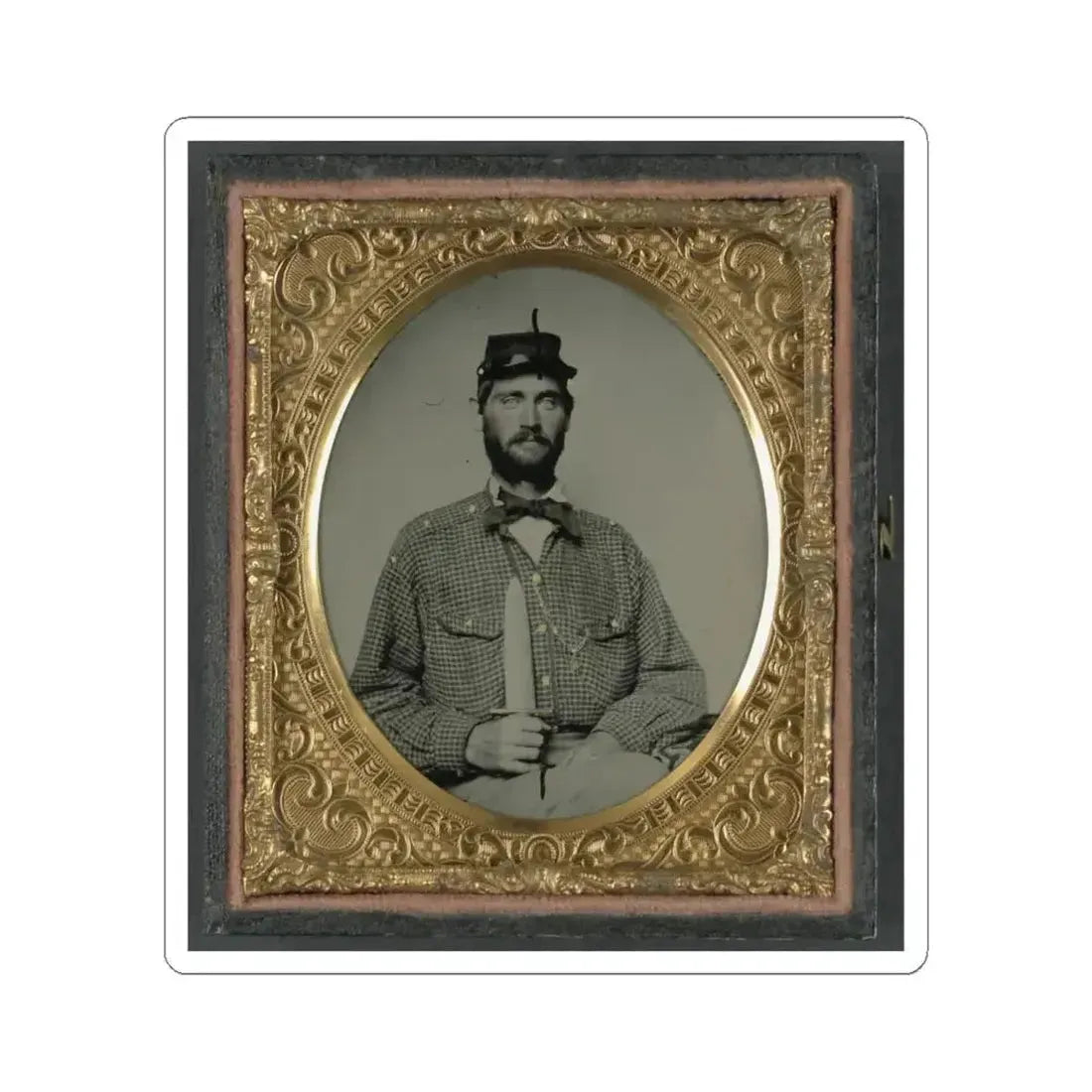 Captain William H. Powell of Co. A, 33Rd Virginia Infantry Regiment in Uniform With Bowie Knife (U.S. Civil War) STICKER Vinyl Kiss-Cut Decal 6 Inch White - The Sticker Space
