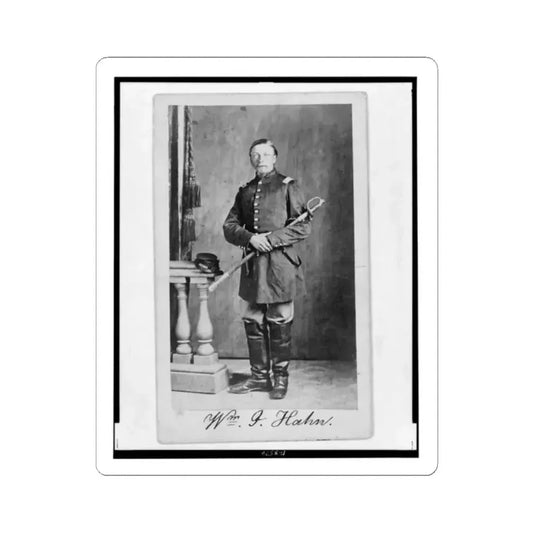 Captain William J. Hahn, Union Officer in the 32Nd Indiana Regiment, Full-Length Portrait, Facing Front (U.S. Civil War) STICKER Vinyl Kiss-Cut Decal 2 Inch White - The Sticker Space