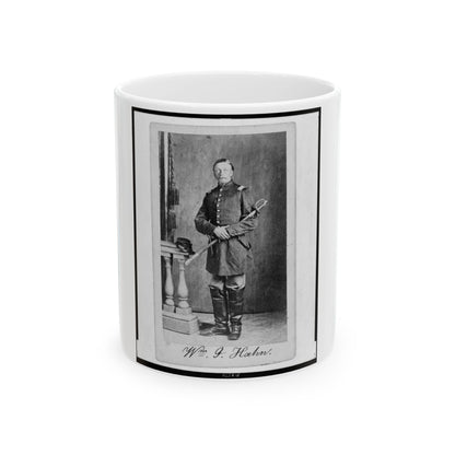 Captain William J. Hahn, Union Officer In The 32nd Indiana Regiment, Full-Length Portrait, Facing Front (U.S. Civil War) White Coffee Mug