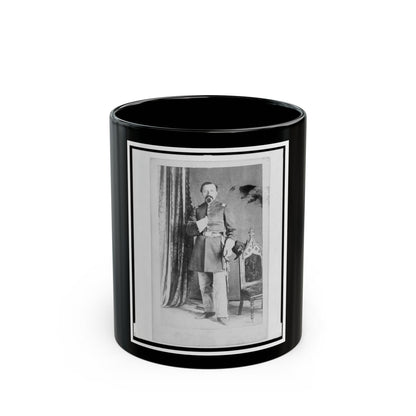 Captain William Urlan, Union Officer In The 32nd Indiana Regiment, Full-Length Portrait, Standing, Facing Front (U.S. Civil War) Black Coffee Mug