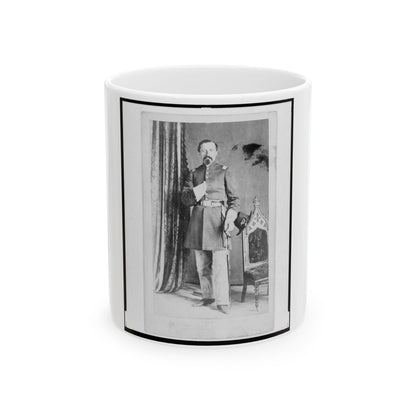 Captain William Urlan, Union Officer In The 32nd Indiana Regiment, Full-Length Portrait, Standing, Facing Front (U.S. Civil War) White Coffee Mug