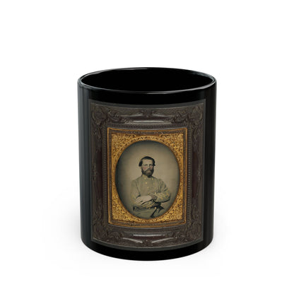 Captain William W. Cosby Of H Company, 2nd Virginia Light Artillery Regiment In Uniform (U.S. Civil War) Black Coffee Mug