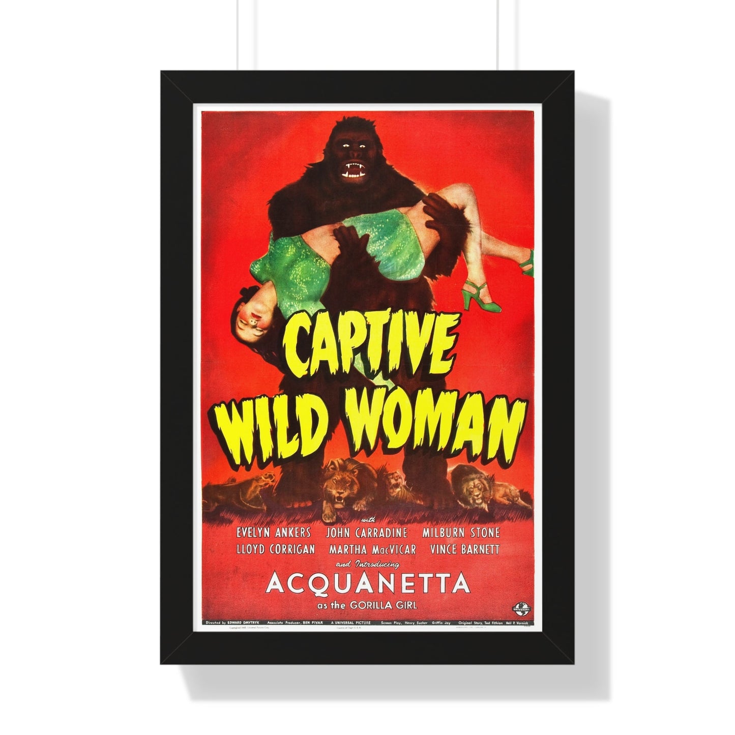 CAPTIVE WILD WOMAN 1943 - Framed Movie Poster-16″ x 24″-The Sticker Space