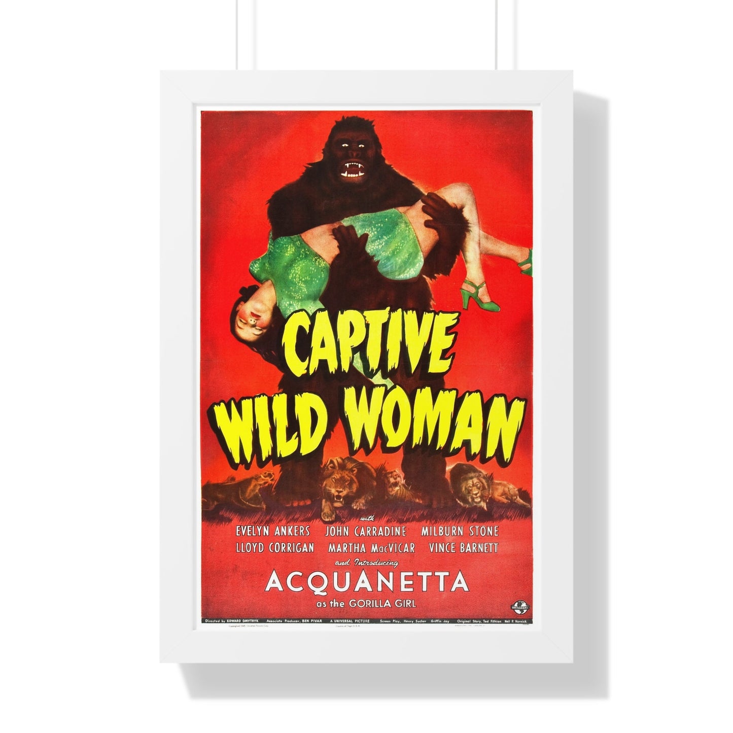 CAPTIVE WILD WOMAN 1943 - Framed Movie Poster-16″ x 24″-The Sticker Space