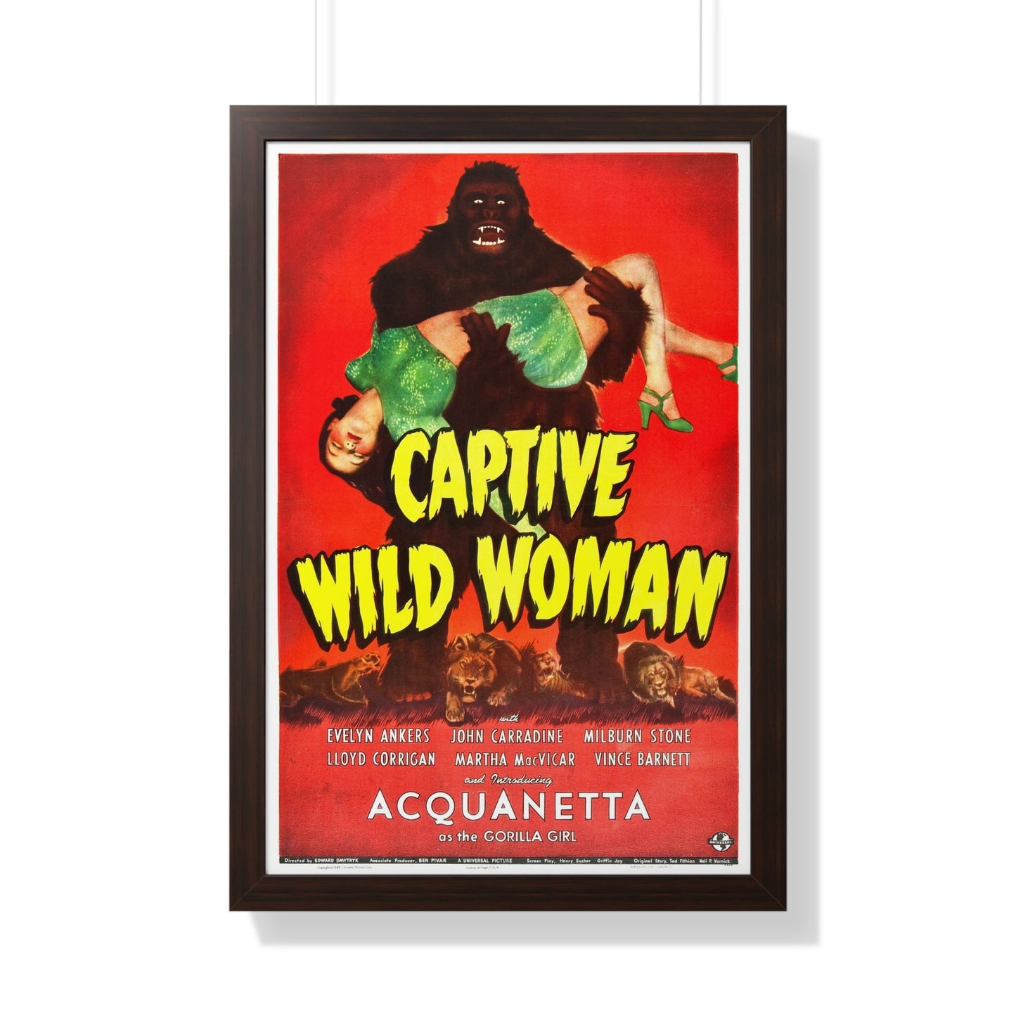 CAPTIVE WILD WOMAN 1943 - Framed Movie Poster-20" x 30"-The Sticker Space