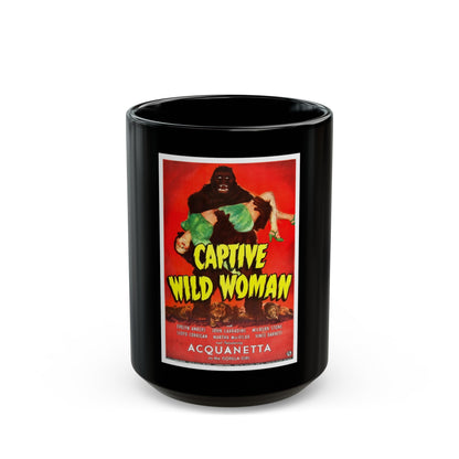 CAPTIVE WILD WOMAN 1943 Movie Poster - Black Coffee Mug-15oz-The Sticker Space